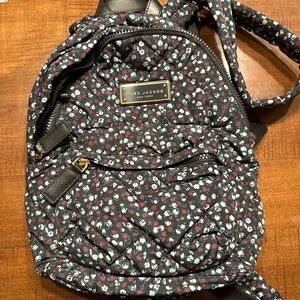 Marc Jacobs Black and Floral Mini Backpack